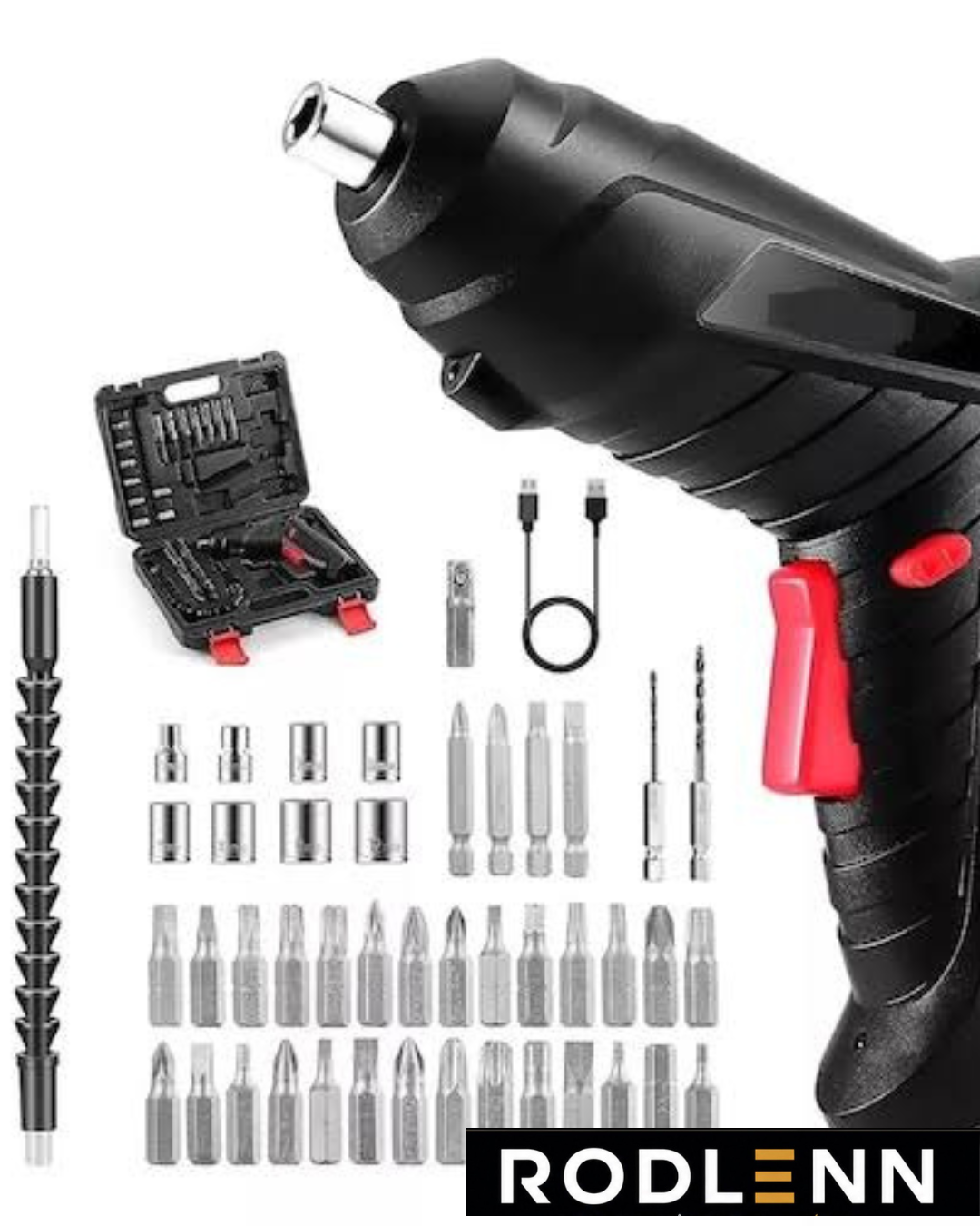 Destornillador Eléctrico Inalámbrico Recargable con 46 Accesorios